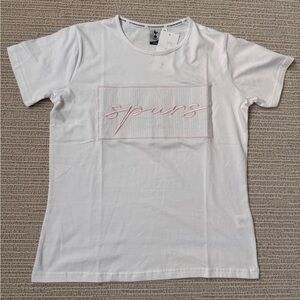 Tottenham Hotspur White Tee with pink Logo
